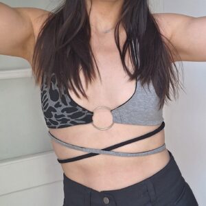 Dual rave top - smoke | Upcycled női top